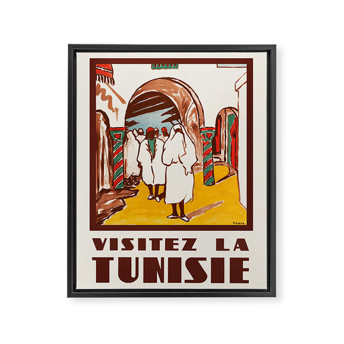 Tunisia Vintage travel poster, 1950s Framed Canvas Print Gallery Image 1