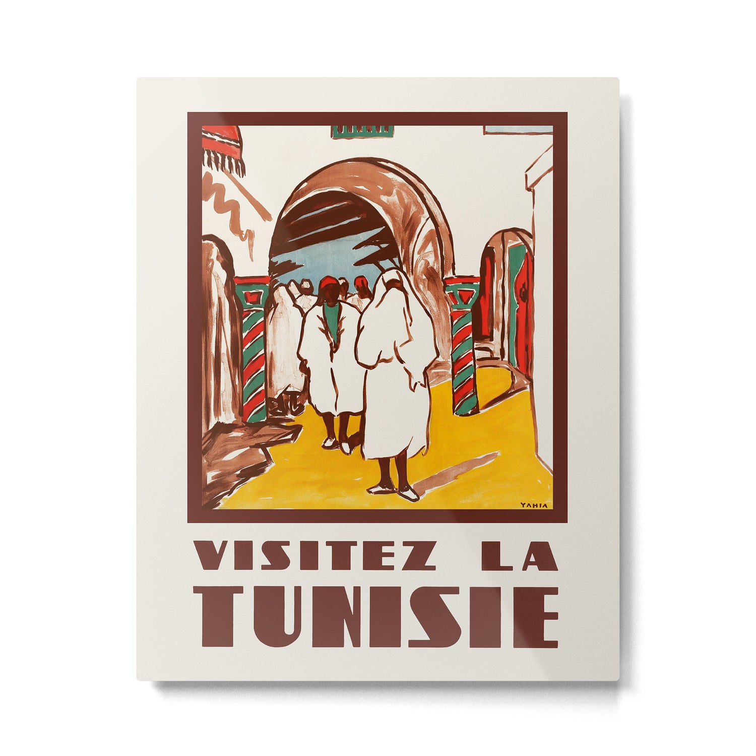 Tunisia Vintage travel poster, 1950s Metal Print Gallery Image 4