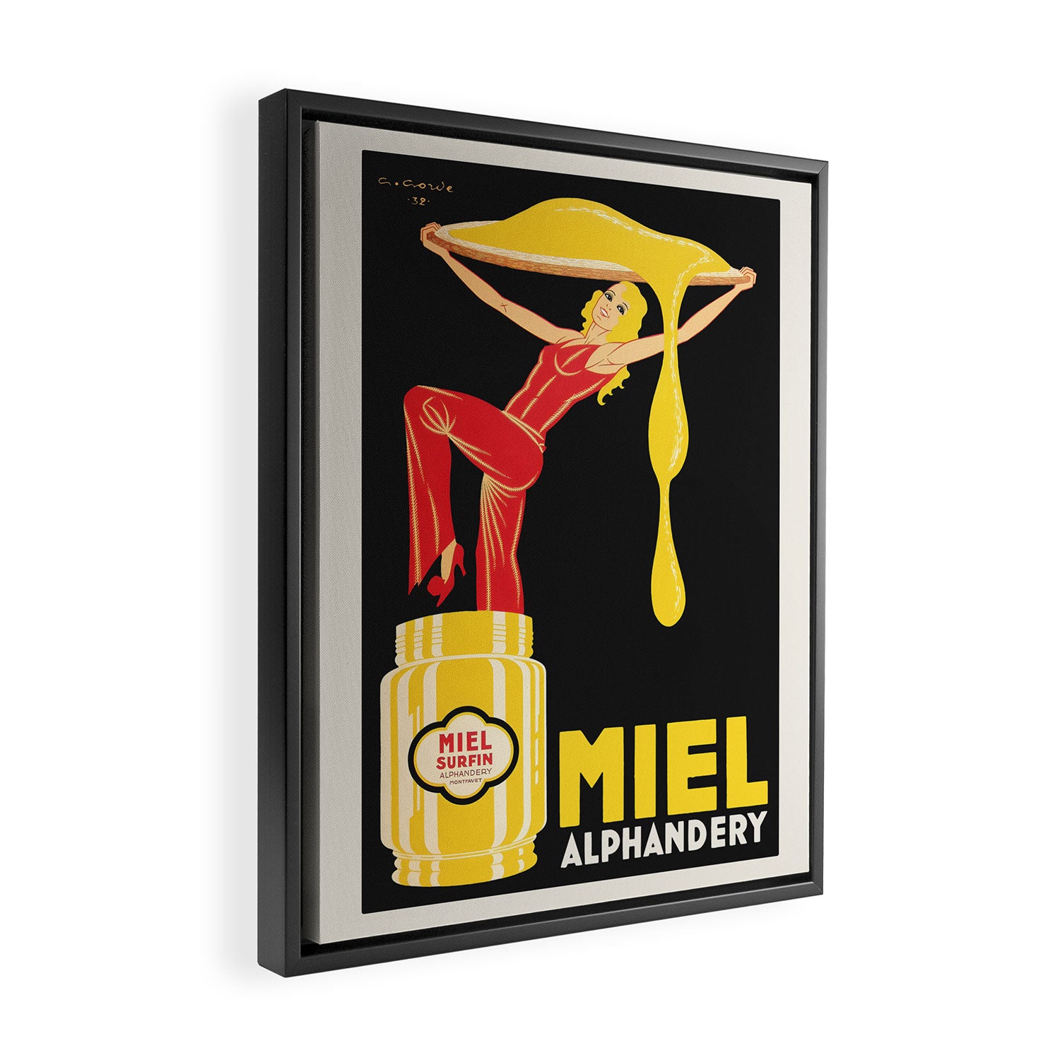 Vintage advertising poster - Alphandery Honey, 1932 Framed Canvas Print Gallery Image 2