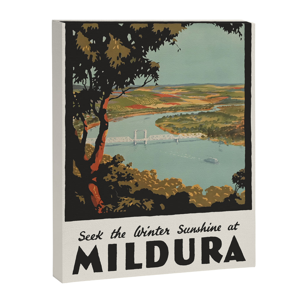 Vintage Australian travel poster - Winter Sunshine at Mildura Canvas Print Gallery Image 6