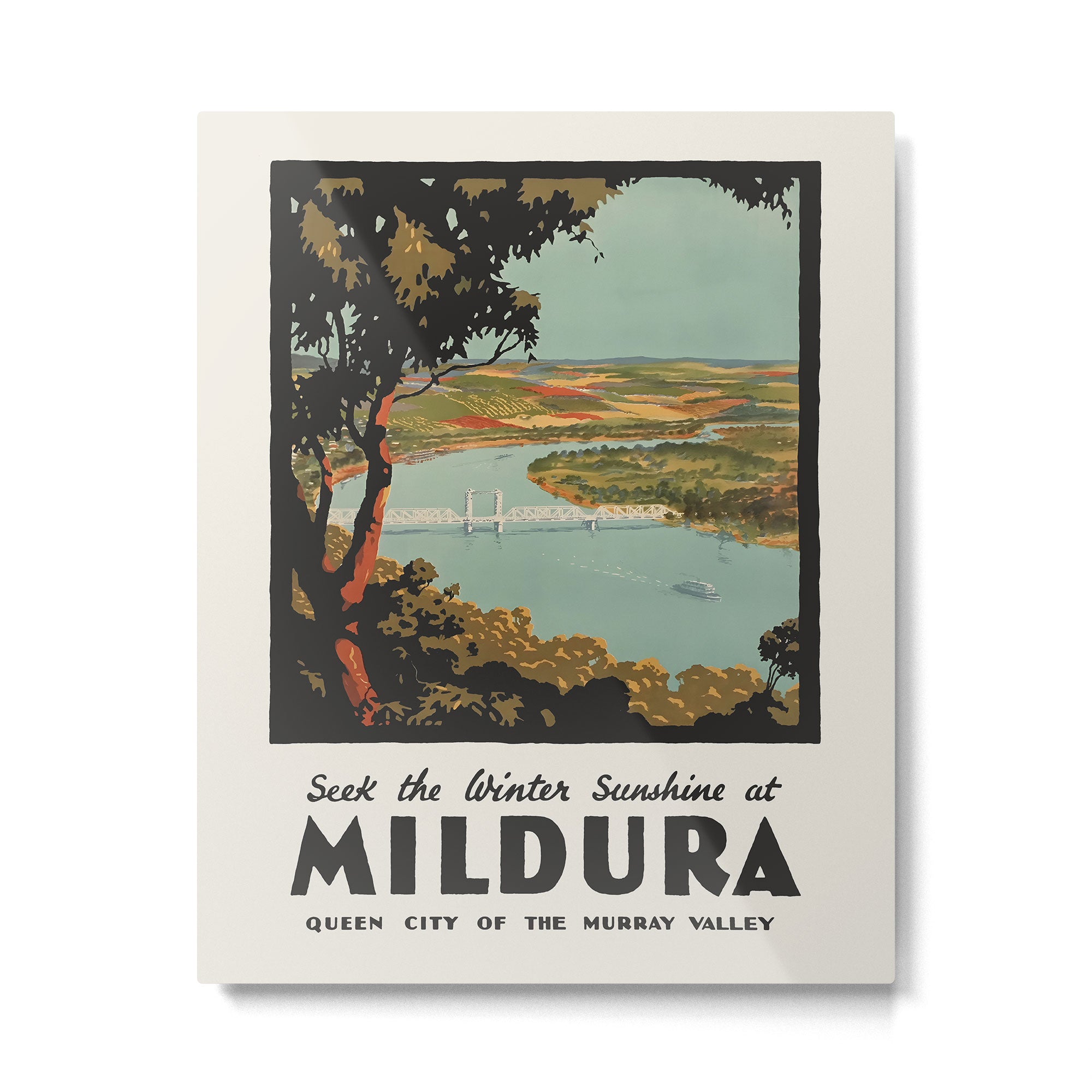 Vintage Australian travel poster - Winter Sunshine at Mildura Metal Print Gallery Image 4