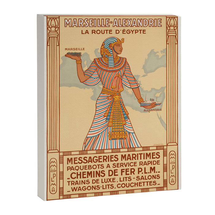 Vintage french travel poster - Marseille - Alexandria, 1920s Canvas Print Gallery Image 1