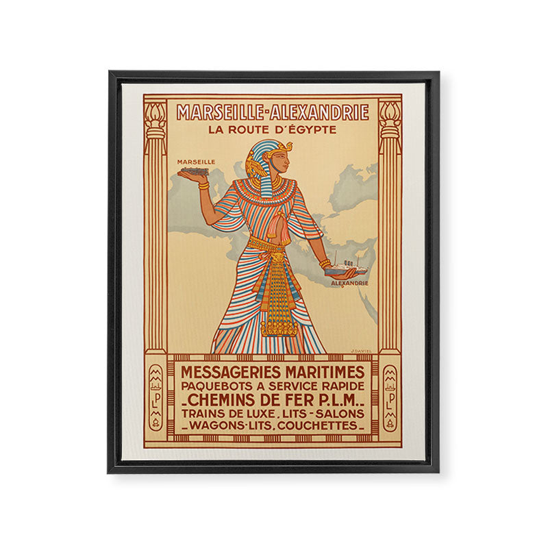 Vintage french travel poster - Marseille - Alexandria, 1920s Framed Canvas Print Gallery Image 6