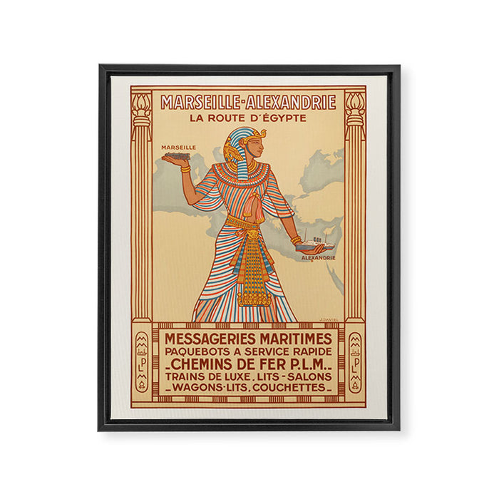 Vintage french travel poster - Marseille - Alexandria, 1920s Framed Canvas Print Gallery Image 1