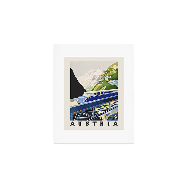Vintage Railway Poster Austria Alps, 1930s Art Print Gallery Image 1