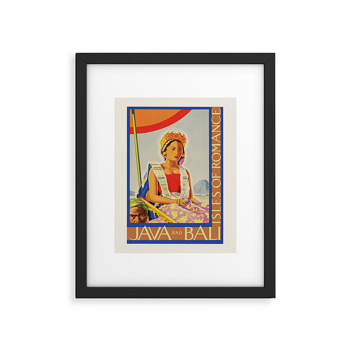 Vintage travel poster - Java and Bali, Isles of Romance, 1930s Framed Art Print Gallery Image 1