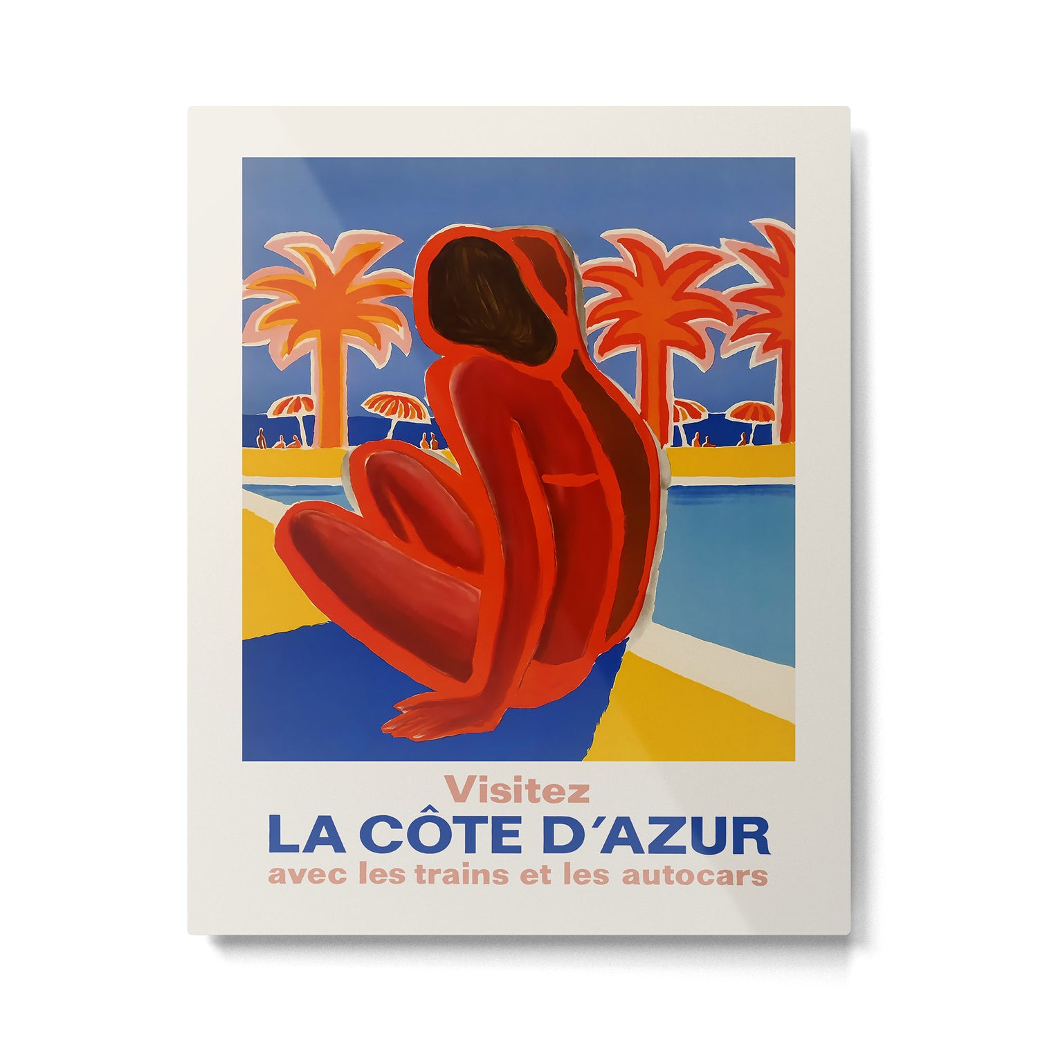Visite Cote d'Azur Summer Travel Poster Metal Print Gallery Image 4