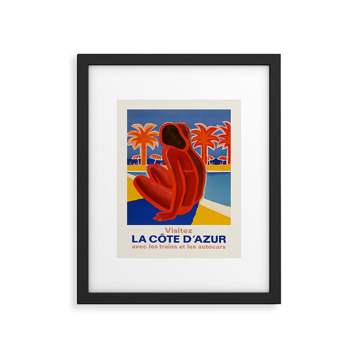 Visite Cote d'Azur Summer Travel Poster Framed Art Print Gallery Image 1