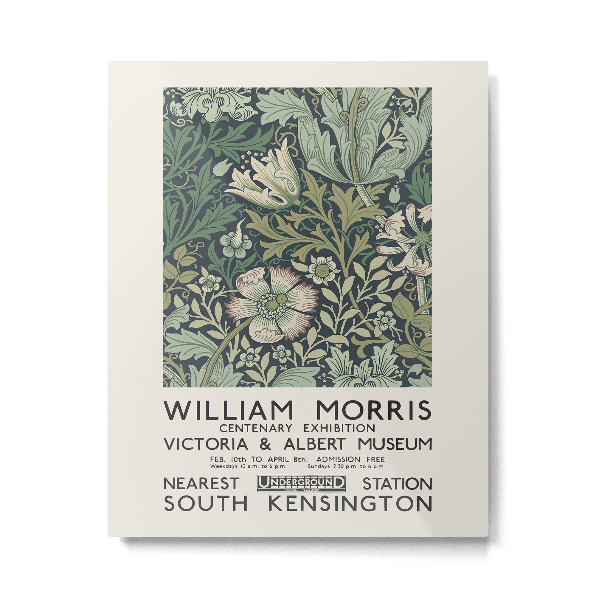 William Morris - Exhibition poster for The Victoria and Albert Museum, London, 1934 Metal Print Gallery Image 4