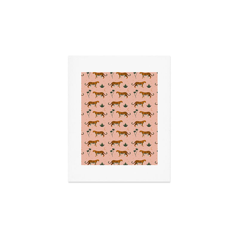 Big Cat pattern Softpink Art Print Gallery Image 1