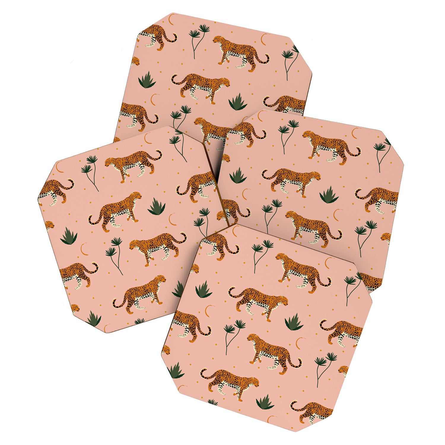 Big Cat pattern Softpink Coaster Gallery Image 1