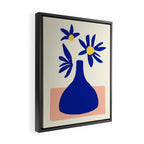 Blue Jar over pink table Framed Canvas Print Gallery Image 2
