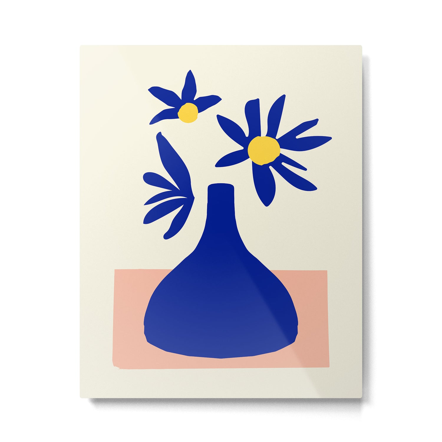 Blue Jar over pink table Metal Print Gallery Image 4