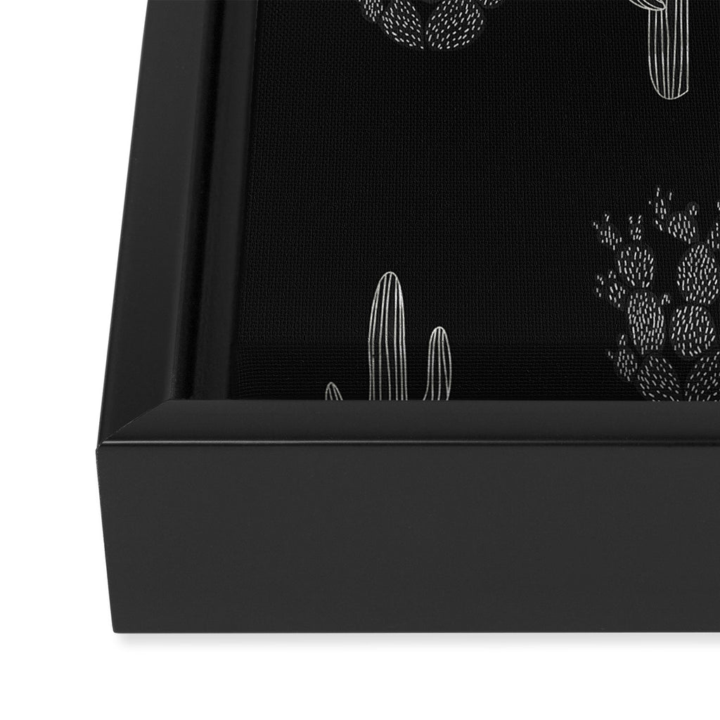 Cactus Pattern Black Framed Canvas Print Gallery Image 3
