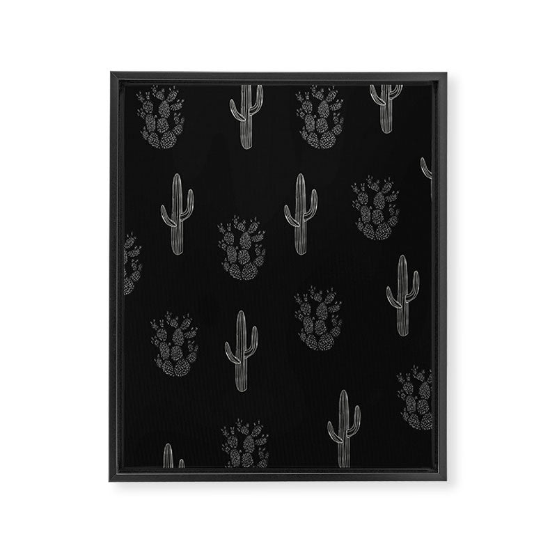 Cactus Pattern Black Framed Canvas Print Gallery Image 6
