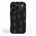 Cactus Pattern Black iPhone Case Gallery Image 1