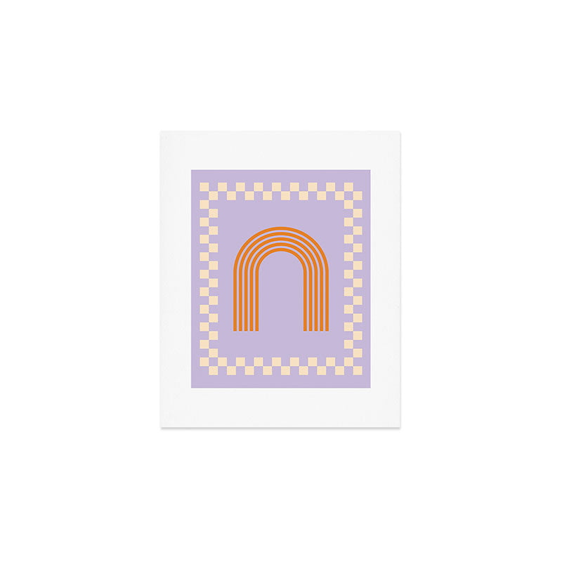 Chess Rainbow Lilac and orange Art Print Gallery Image 1