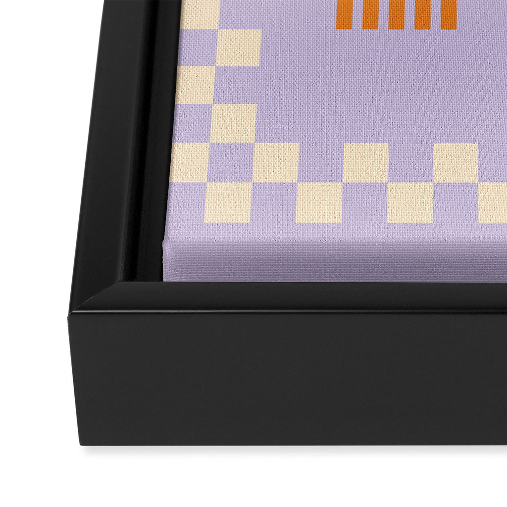 Chess Rainbow Lilac and orange Framed Canvas Print Gallery Image 3