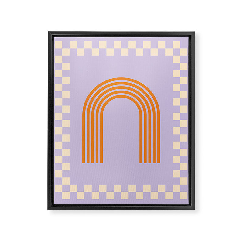 Chess Rainbow Lilac and orange Framed Canvas Print Gallery Image 8