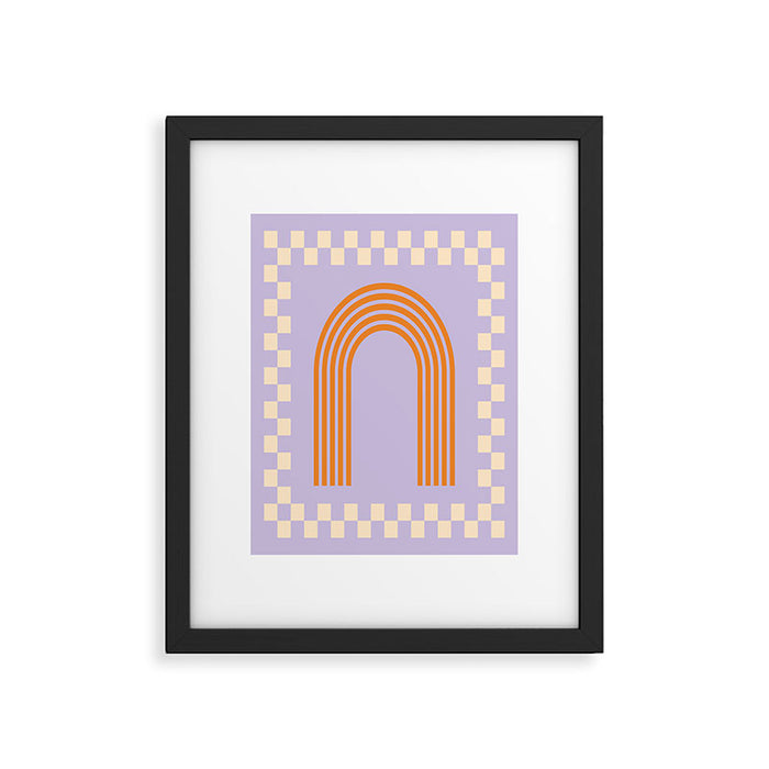 Chess Rainbow Lilac and orange Framed Art Print Gallery Image 1
