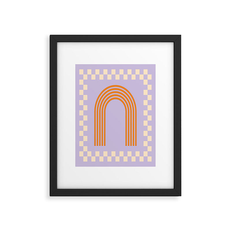 Chess Rainbow Lilac and orange Framed Art Print Gallery Image 6