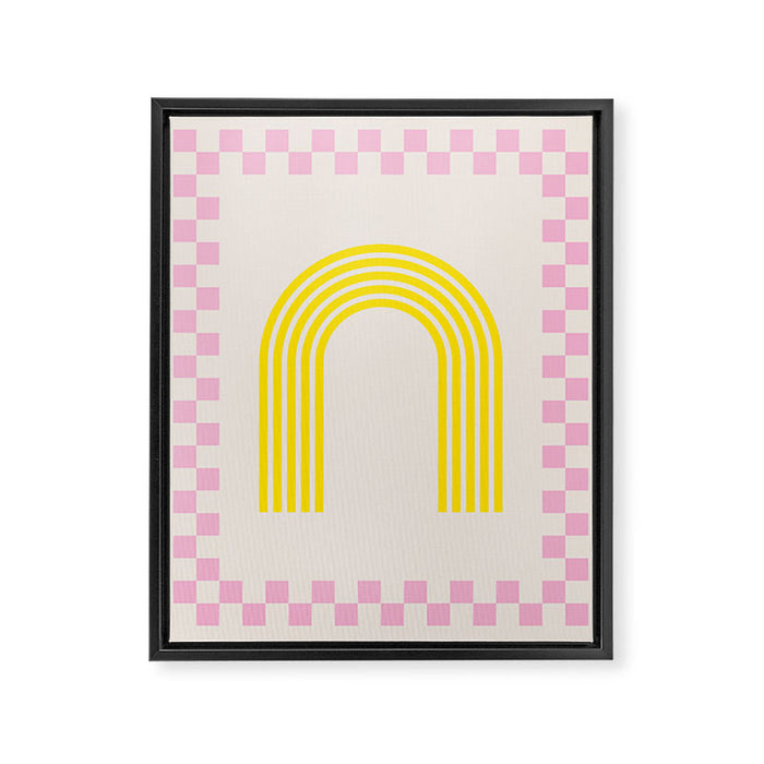 Chess Rainbow rose and yellow Framed Canvas Print Gallery Image 1