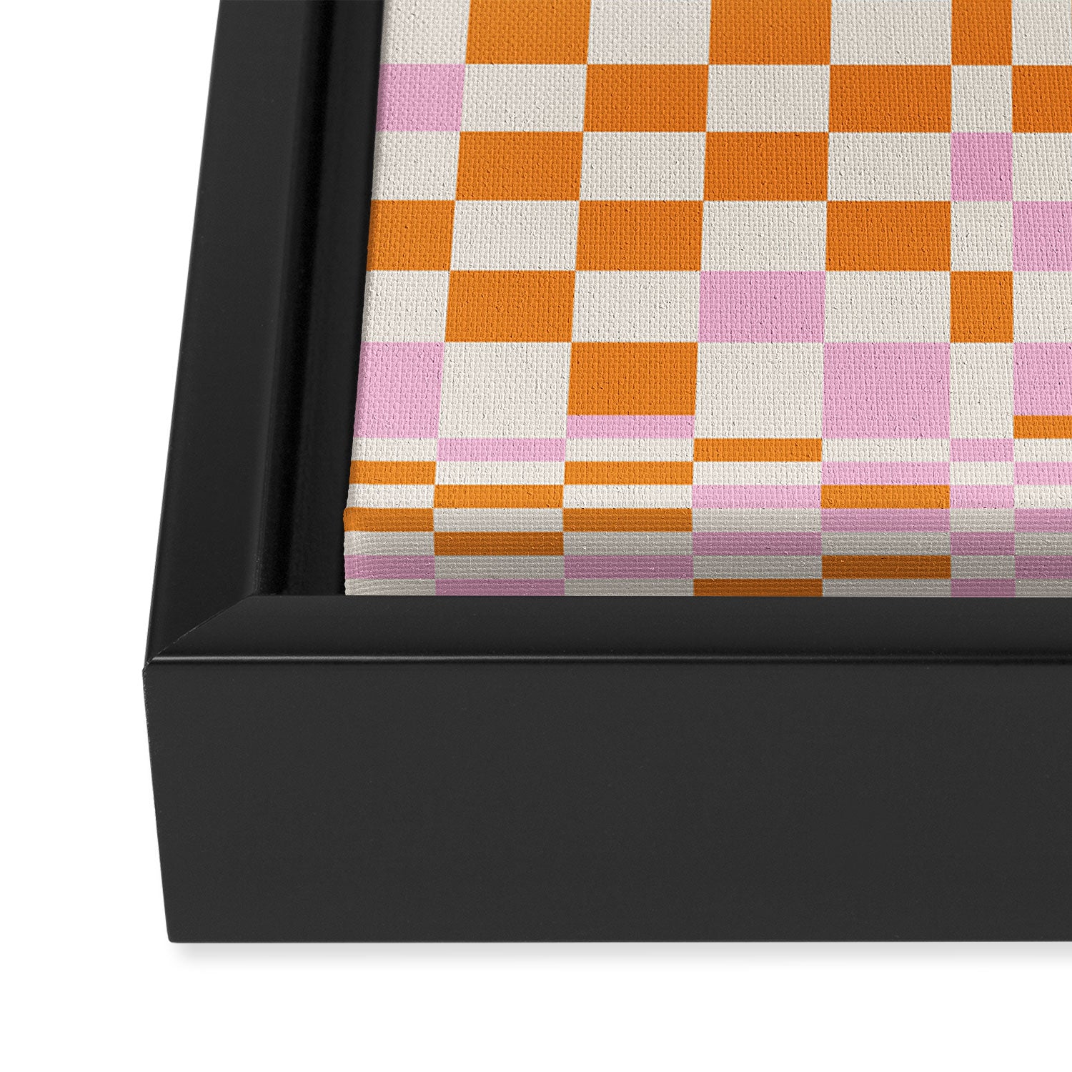 Happy Colorful Checkered Pattern  Framed Canvas Print Gallery Image 3