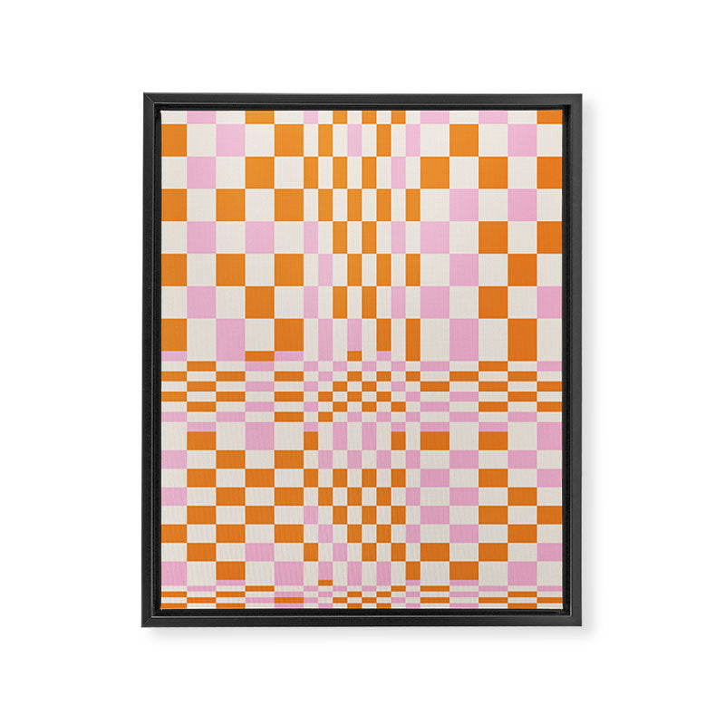Happy Colorful Checkered Pattern  Framed Canvas Print Gallery Image 8