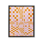 Happy Colorful Checkered Pattern  Framed Canvas Print Gallery Image 8