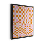 Happy Colorful Checkered Pattern  Framed Canvas Print Gallery Image 2