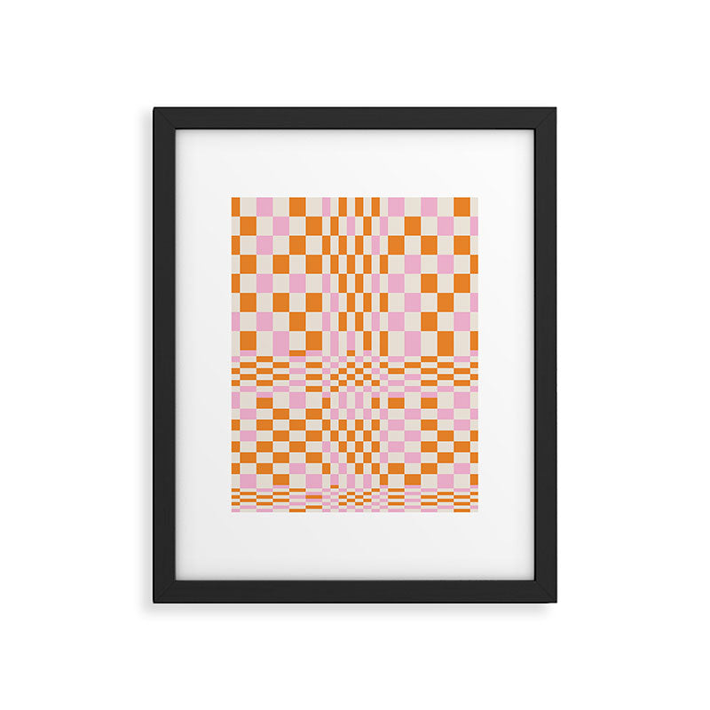 Happy Colorful Checkered Pattern  Framed Art Print Gallery Image 6
