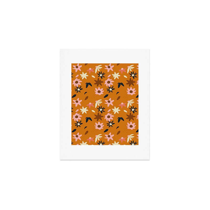 Fall flowers pattern Art Print Gallery Image 1