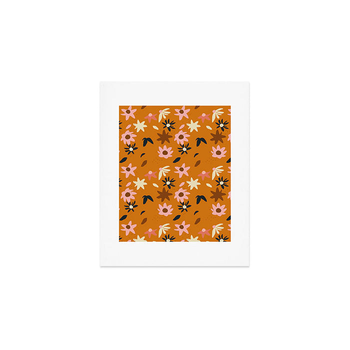 Fall flowers pattern Art Print Gallery Image 1