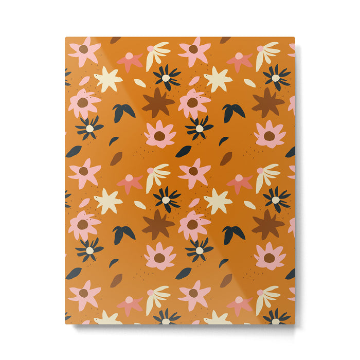 Fall flowers pattern Metal Print Gallery Image 1