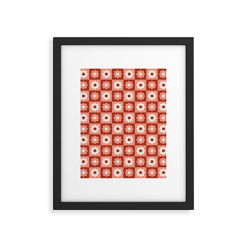 Fall Retro Flower Pattern Framed Art Print Gallery Image 6
