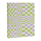 Happy Colorful Checkered Pattern Green and Lilac Canvas Print Gallery Image 8