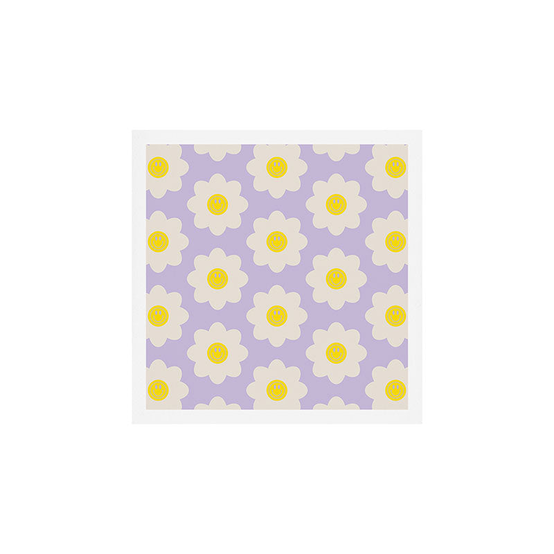 Happy Flower Retro Pattern Art Print Gallery Image 1