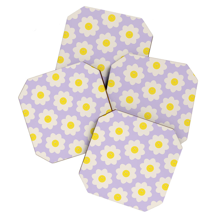 Happy Flower Retro Pattern Coaster Gallery Image 1
