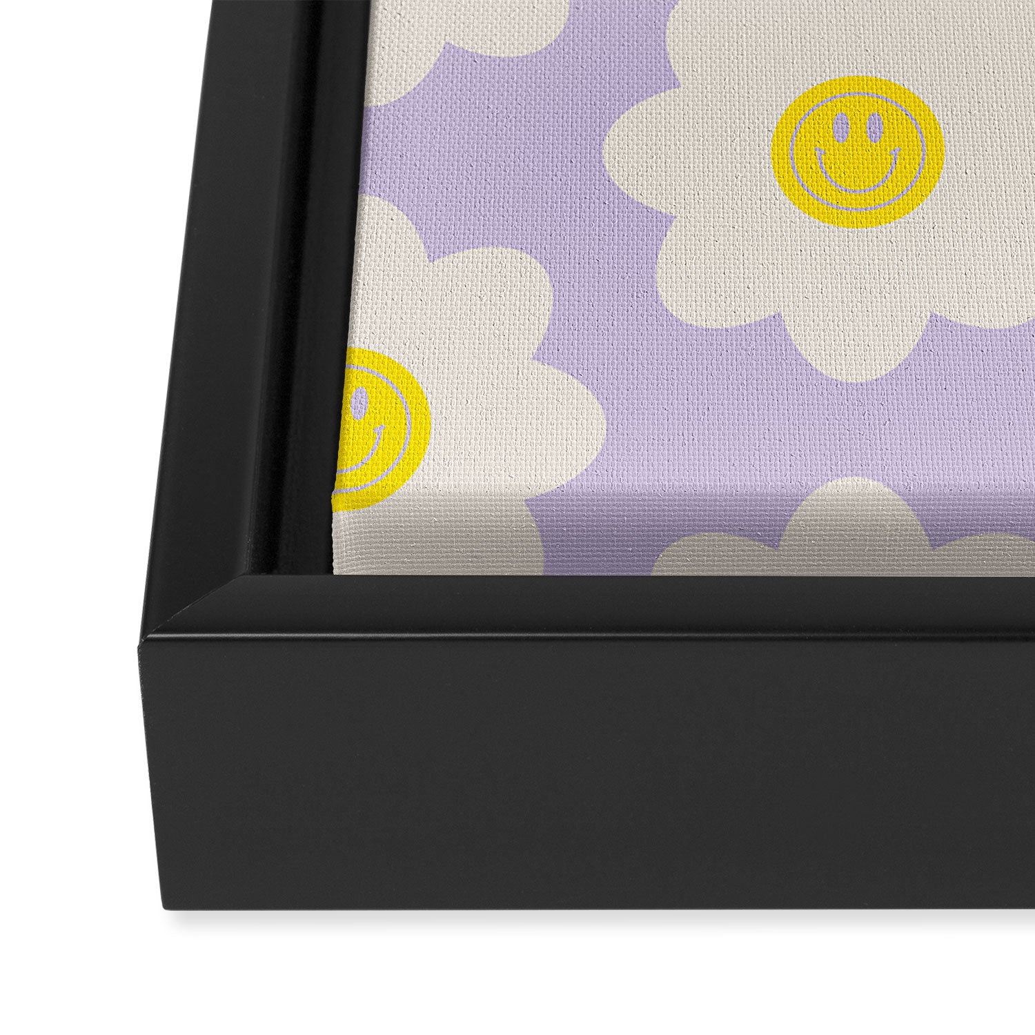 Happy Flower Retro Pattern Framed Canvas Print Gallery Image 2