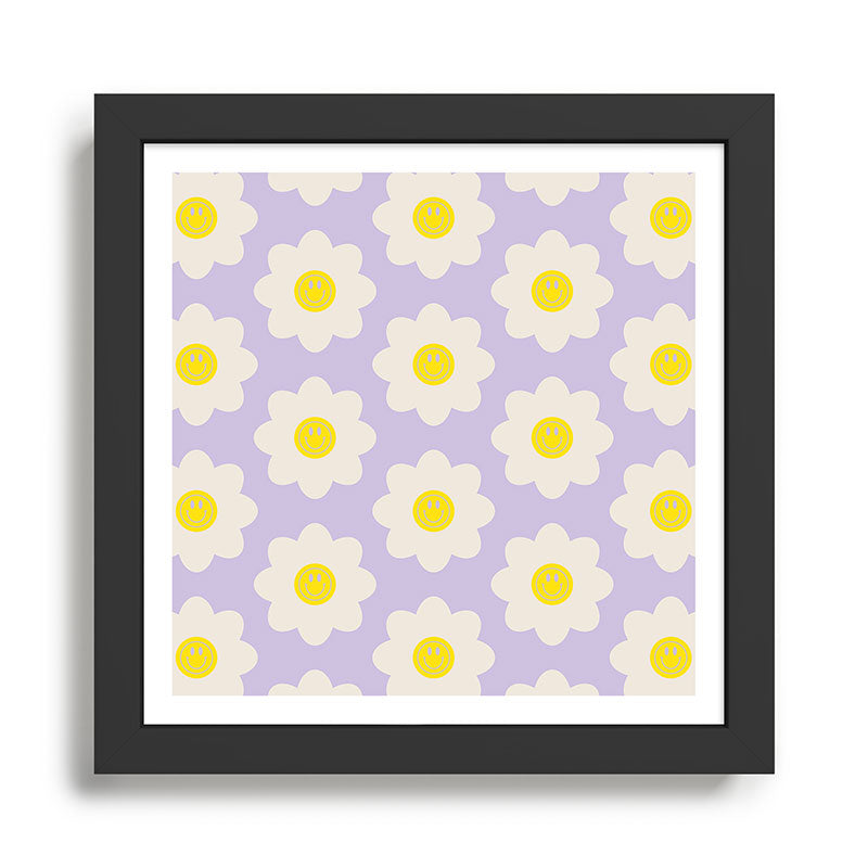 Happy Flower Retro Pattern Framed Art Print Gallery Image 1