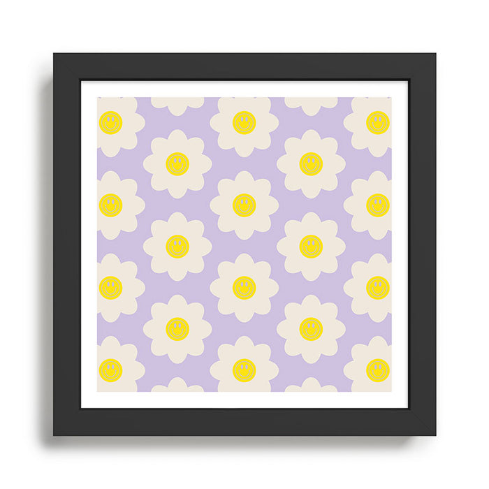 Happy Flower Retro Pattern Framed Art Print Gallery Image 1