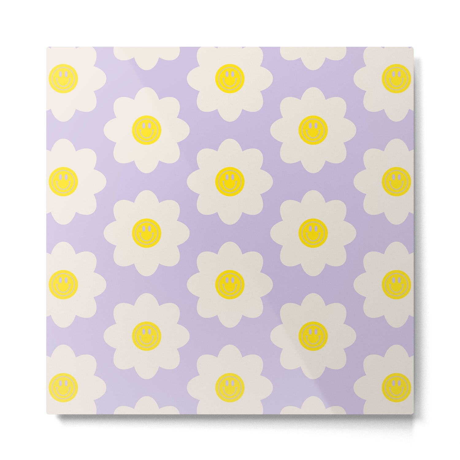 Happy Flower Retro Pattern Metal Print Gallery Image 2