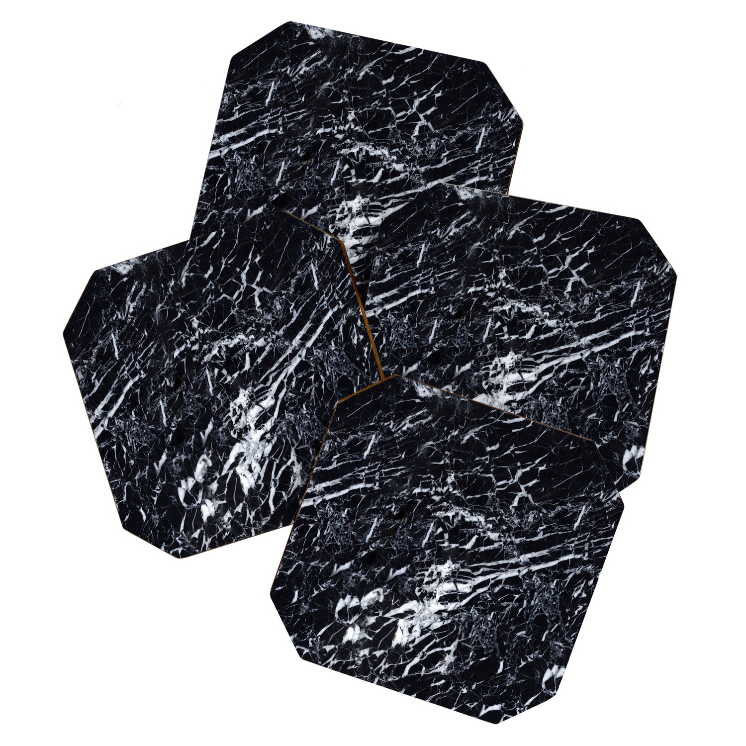 Real Marble Black Coaster Gallery Image 1