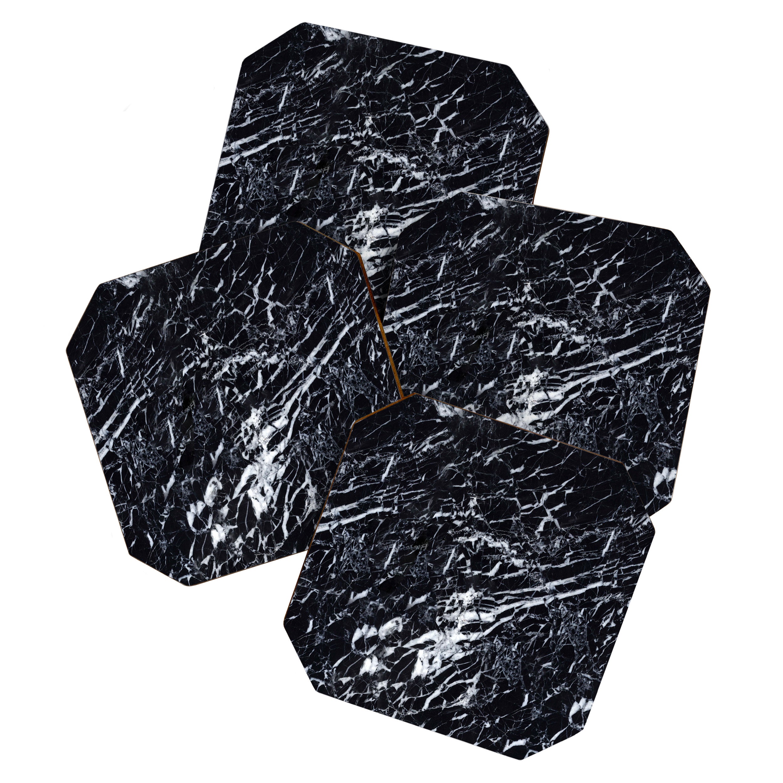 Real Marble Black Coaster Gallery Image 1