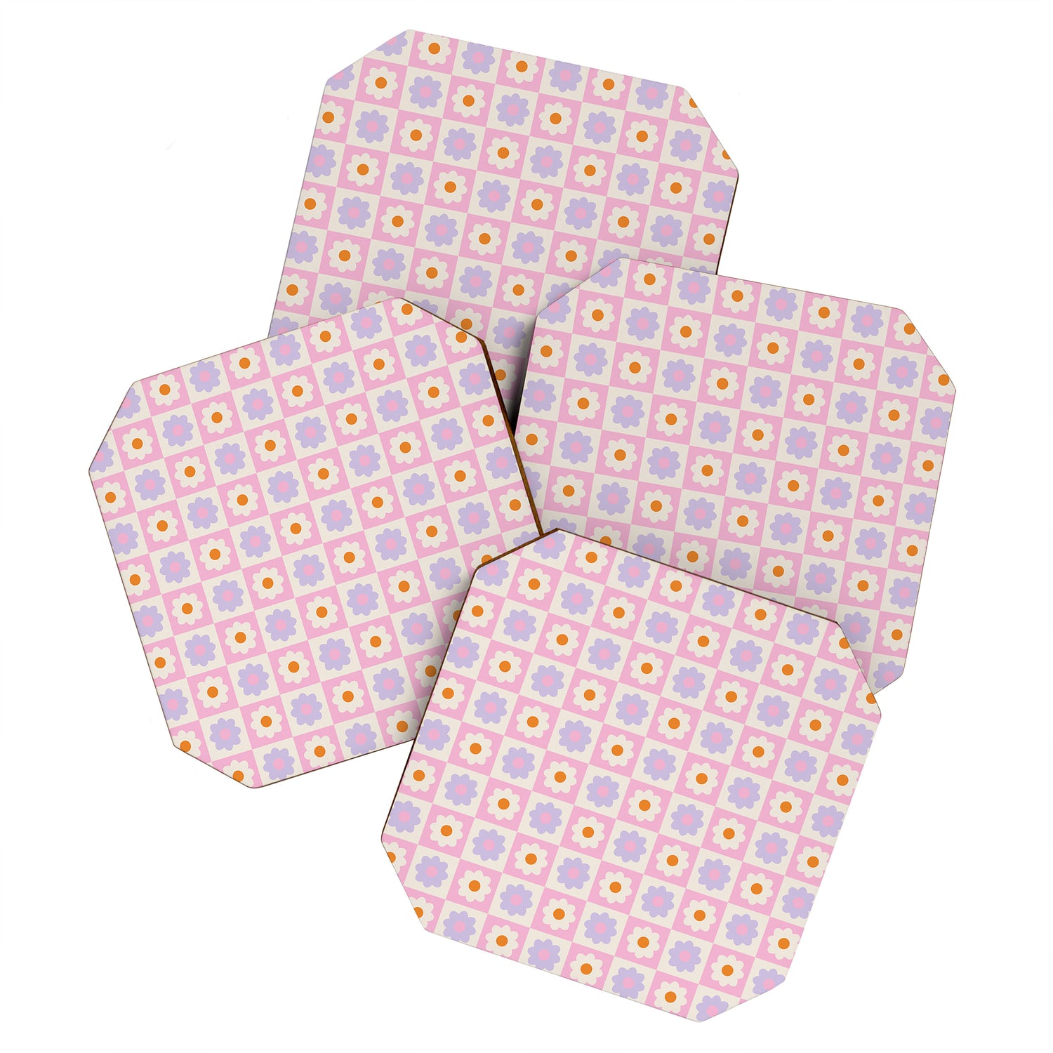 Retro Flower Pattern II Coaster Gallery Image 1
