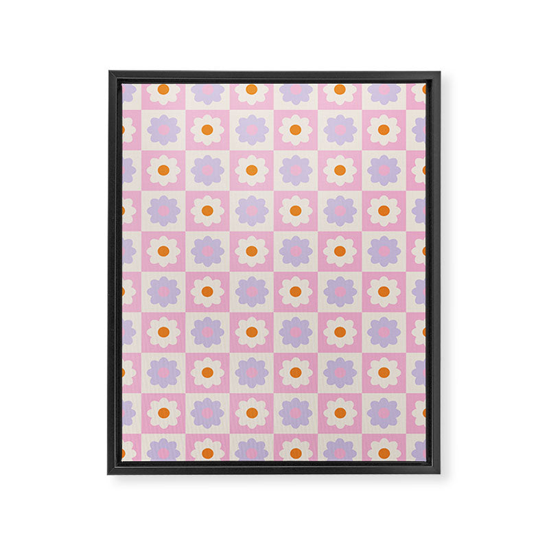 Retro Flower Pattern II Framed Canvas Print Gallery Image 8