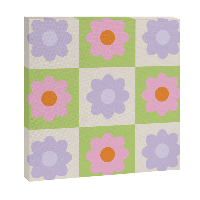 Retro Flower Pattern S Canvas Print Gallery Image 1