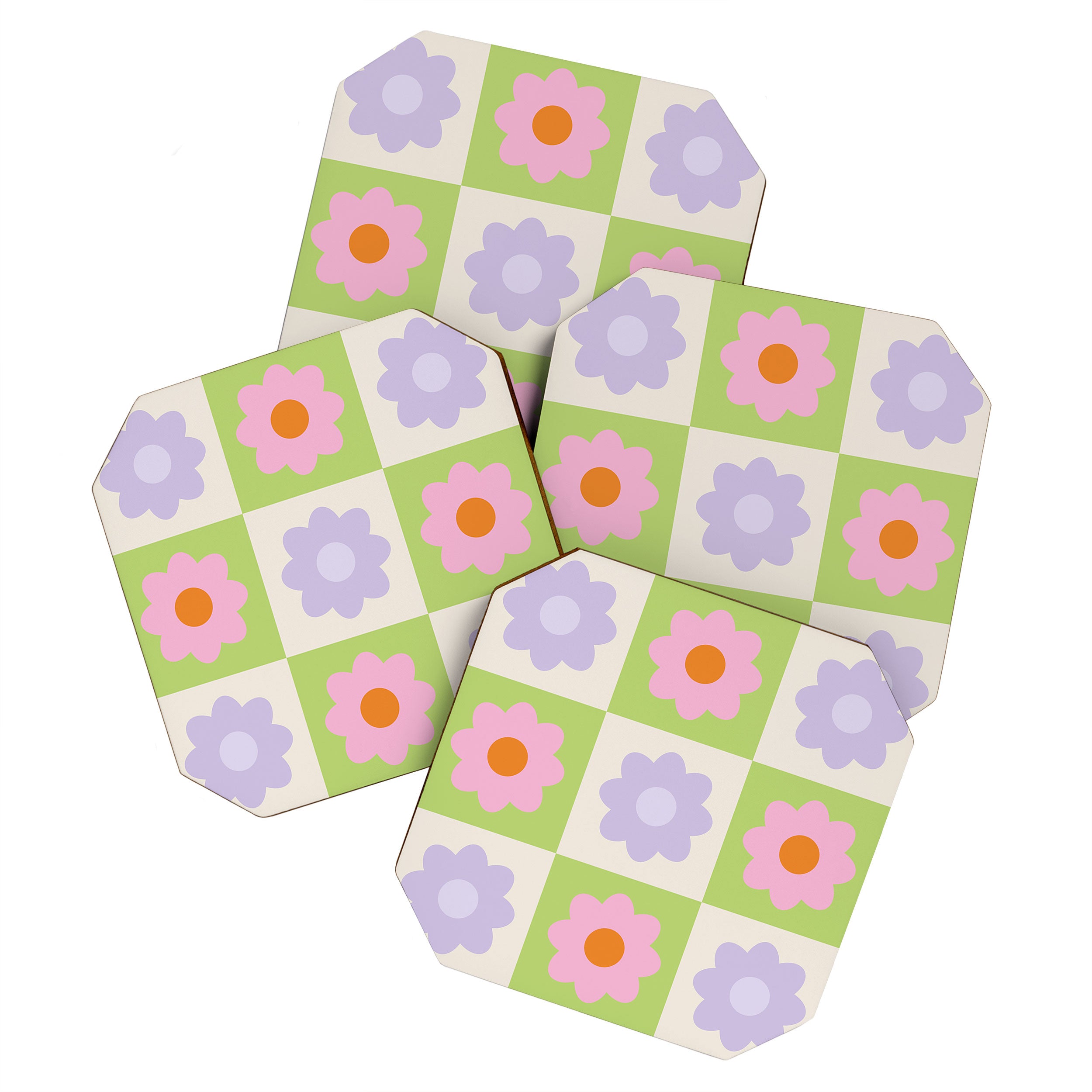 Retro Flower Pattern S Coaster Gallery Image 1