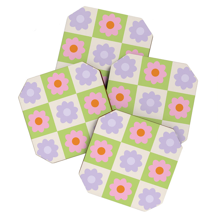 Retro Flower Pattern S Coaster Gallery Image 1