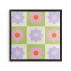 Retro Flower Pattern S Framed Canvas Print Gallery Image 3